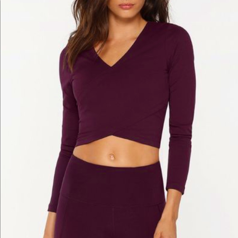 Wonder Cropped Active Top Lorna Jane pinot size small